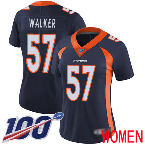 Women Denver Broncos #57 Demarcus Walker Navy Blue Alternate Vapor Untouchable Limited Player 100th Season Football NFL Jersey->women nfl jersey->Women Jersey